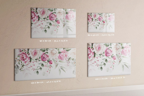 Magnetic dry erase board Floral panel for photos and notes
