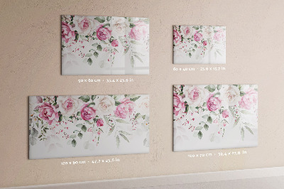 Magnetic dry erase board Floral panel for photos and notes