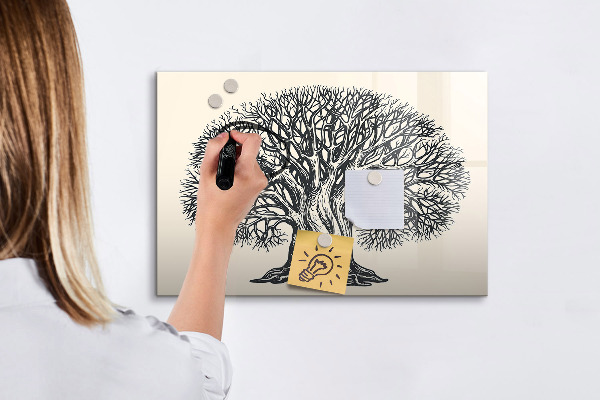 Dry erase board magnetic A tree of memories with a place for photos