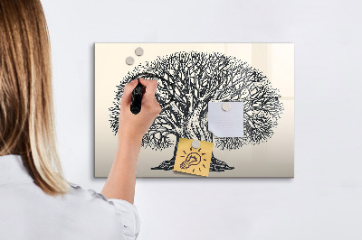 Dry erase board magnetic A tree of memories with a place for photos