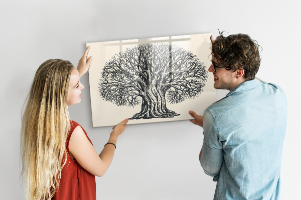 Dry erase board magnetic A tree of memories with a place for photos