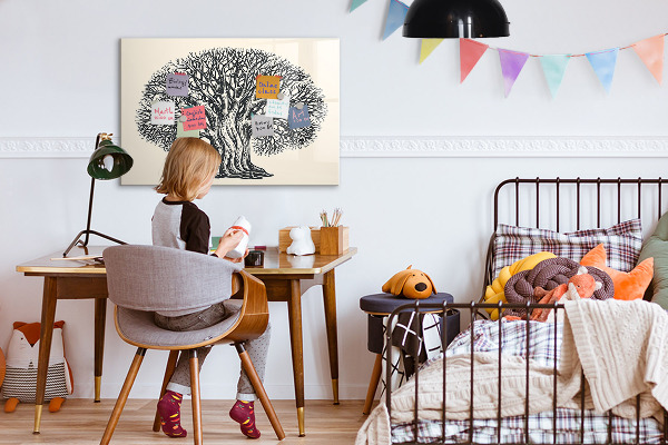 Dry erase board magnetic A tree of memories with a place for photos