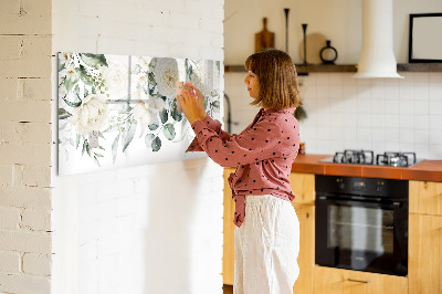 Magnetic dry erase board Floral motif with space for photos