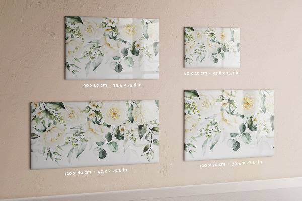 Magnetic dry erase board Floral motif with space for photos
