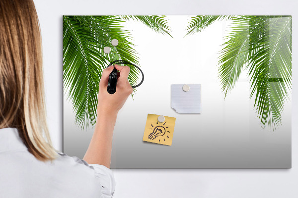 Magnetic dry erase board Photo board with a palm motif