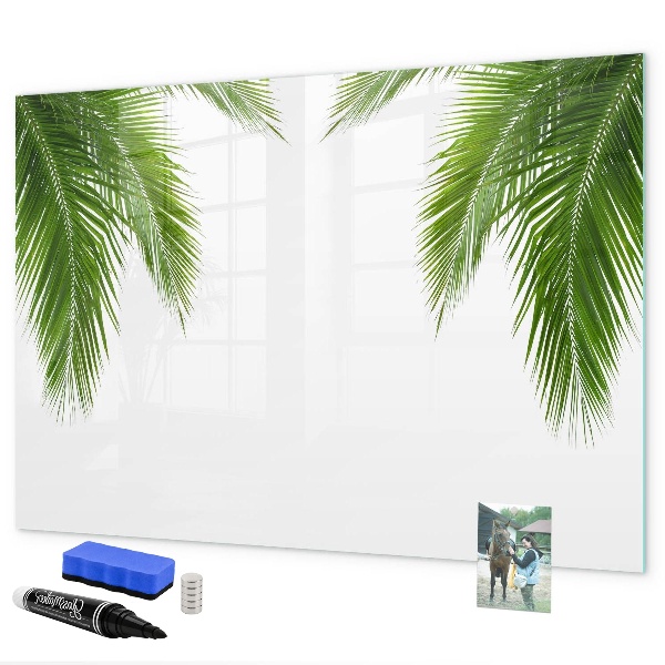 Magnetic dry erase board Photo board with a palm motif
