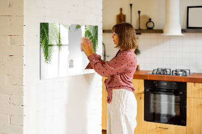 Magnetic dry erase board Photo board with a palm motif