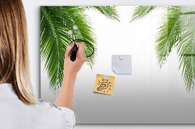 Magnetic dry erase board Photo board with a palm motif