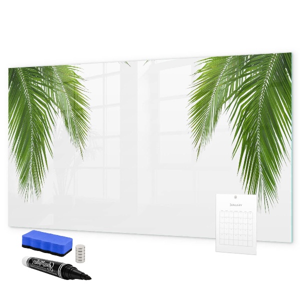 Magnetic dry erase board Photo board with a palm motif