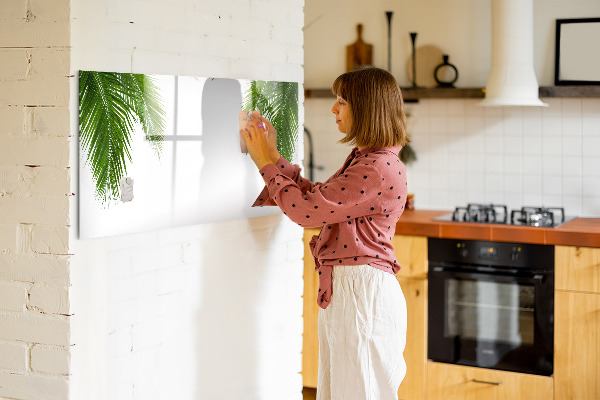 Magnetic dry erase board Photo board with a palm motif
