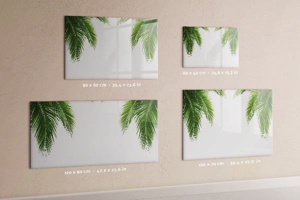 Magnetic dry erase board Photo board with a palm motif