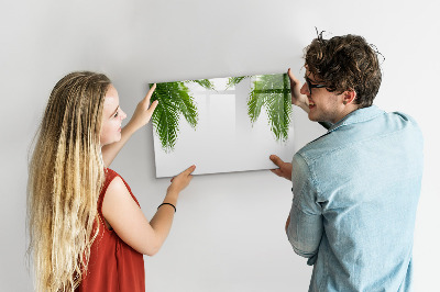 Magnetic dry erase board Photo board with a palm motif