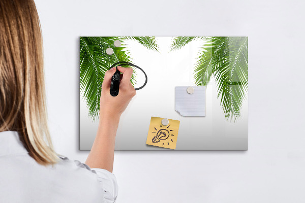 Magnetic dry erase board Photo board with a palm motif