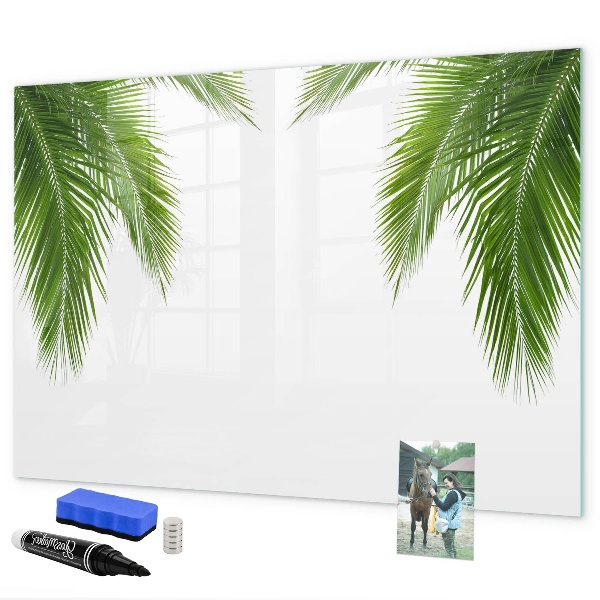 Magnetic dry erase board Photo board with a palm motif