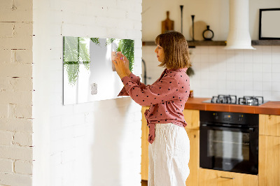 Magnetic dry erase board Photo board with a palm motif