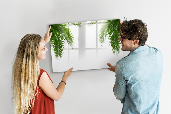 Magnetic dry erase board Photo board with a palm motif