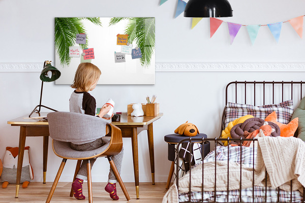 Magnetic dry erase board Photo board with a palm motif