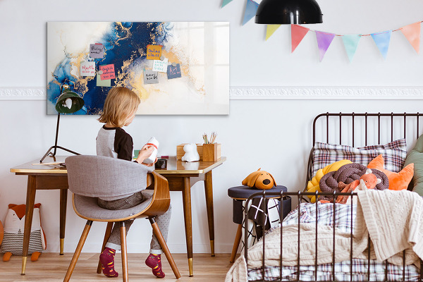 Magnetic dry erase board Modern board for photos and notes