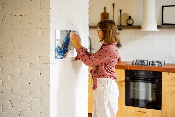 Magnetic dry erase board Modern board for photos and notes