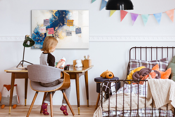 Magnetic dry erase board Modern board for photos and notes