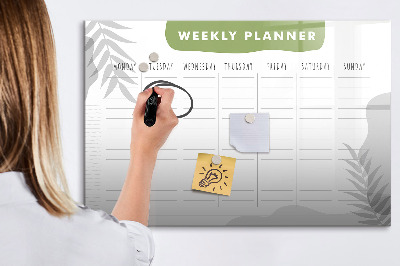 Dry erase board magnetic Weekly planner with space for photos
