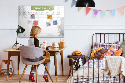 Dry erase board magnetic Weekly planner with space for photos