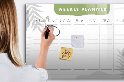 Dry erase board magnetic Weekly planner with space for photos