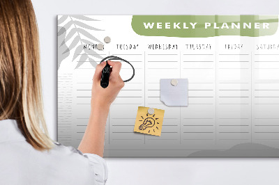 Dry erase board magnetic Weekly planner with space for photos