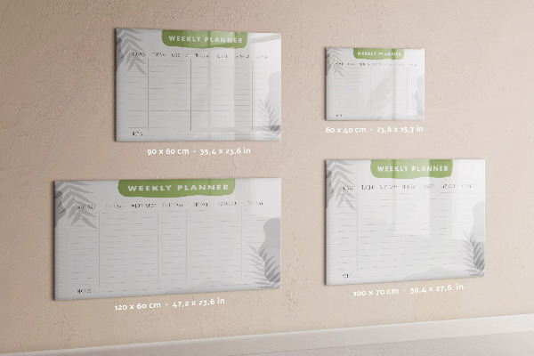 Dry erase board magnetic Weekly planner with space for photos