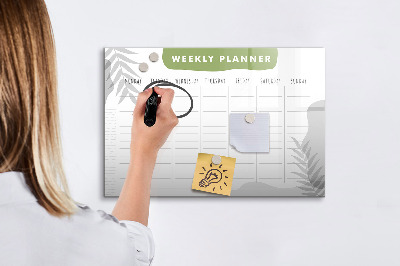 Dry erase board magnetic Weekly planner with space for photos