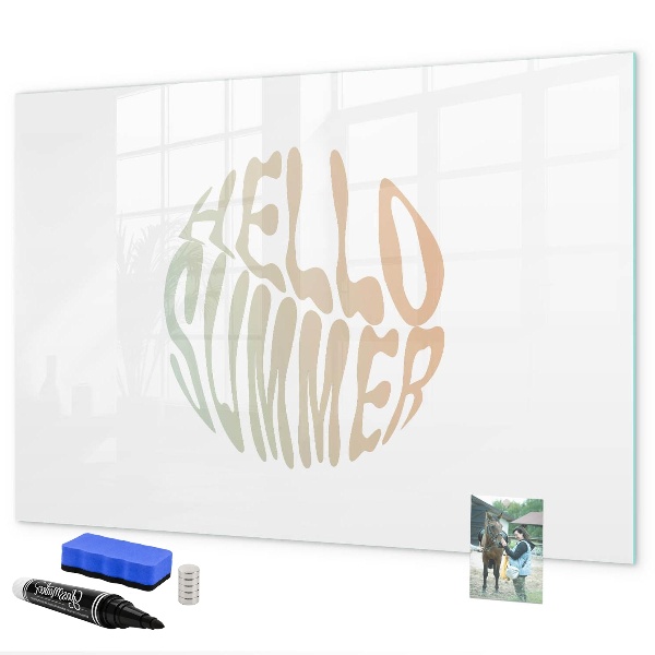 Magnetic dry erase board Summer memories on a magnetic board