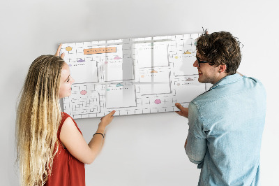 Dry erase board magnetic Weekly plan with space for photos