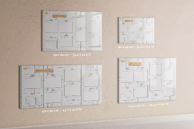 Dry erase board magnetic Weekly plan with space for photos