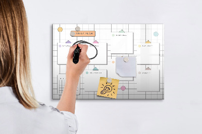 Dry erase board magnetic Weekly plan with space for photos