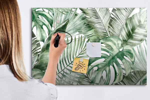 Magnetic dry erase board Green poster with photos and accessories