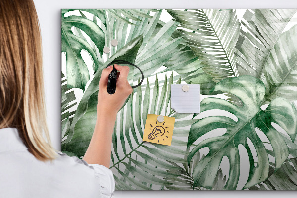 Magnetic dry erase board Green poster with photos and accessories