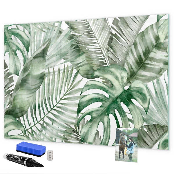 Magnetic dry erase board Green poster with photos and accessories