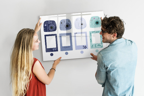 Magnetic dry erase board A creative place for memories and photos