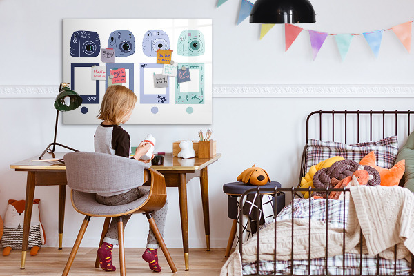 Magnetic dry erase board A creative place for memories and photos