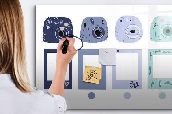 Magnetic dry erase board A creative place for memories and photos