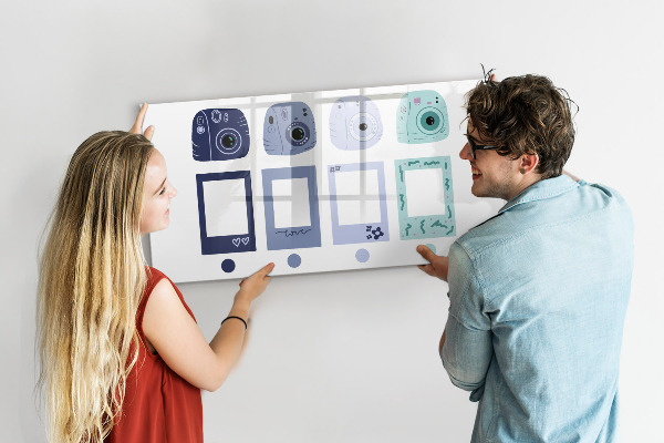 Magnetic dry erase board A creative place for memories and photos