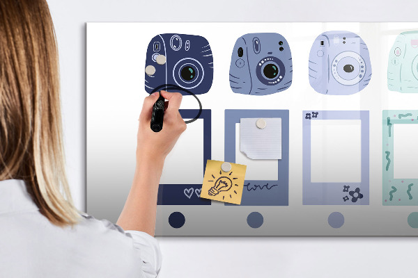 Magnetic dry erase board A creative place for memories and photos