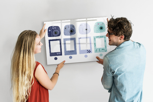 Magnetic dry erase board A creative place for memories and photos