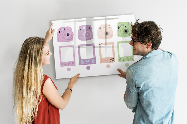 Dry erase board magnetic Creative board for photos and notes