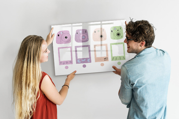 Dry erase board magnetic Creative board for photos and notes