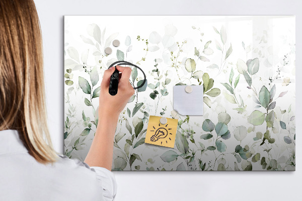Magnetic dry erase board Green board for photos and notes