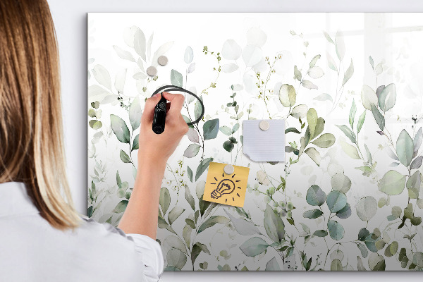 Magnetic dry erase board Green board for photos and notes