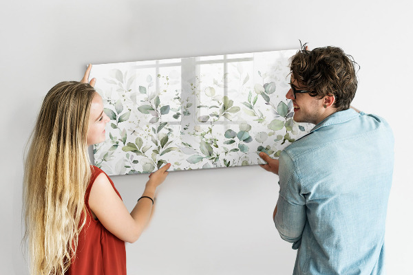 Magnetic dry erase board Green board for photos and notes