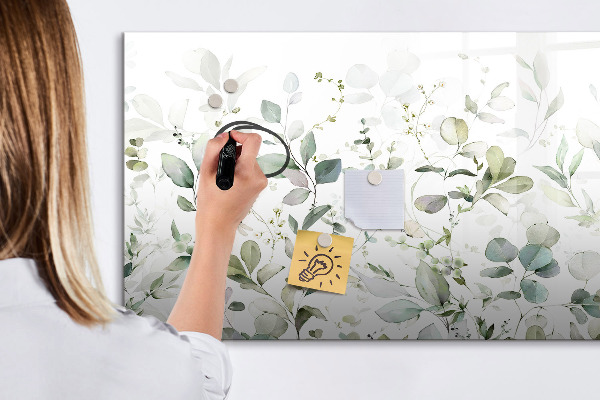 Magnetic dry erase board Green board for photos and notes