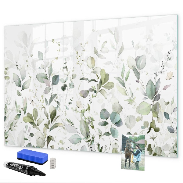 Magnetic dry erase board Green board for photos and notes